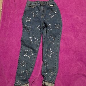Nasty Gal High Rise Starry Blue Jeans Size 4